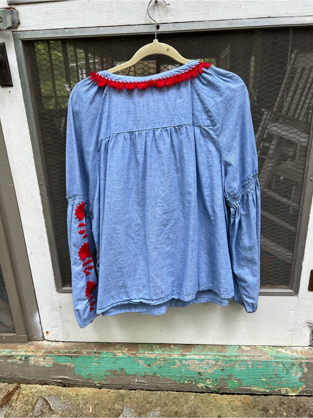 crown & ivy Chambray Tunic with Red Embroidered Trim - Picture 2 of 2